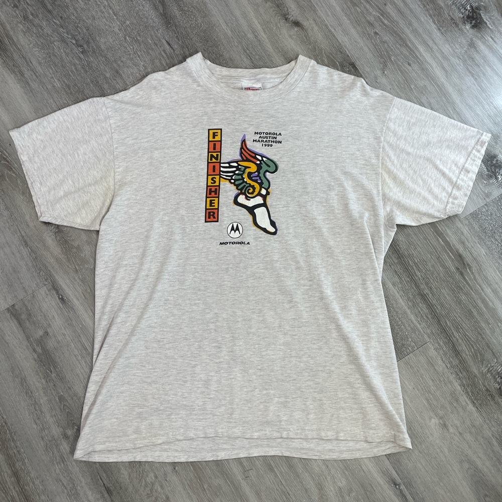 Vintage 1999 Motorola Austin Texas Marathon Finisher Tee Mens XL